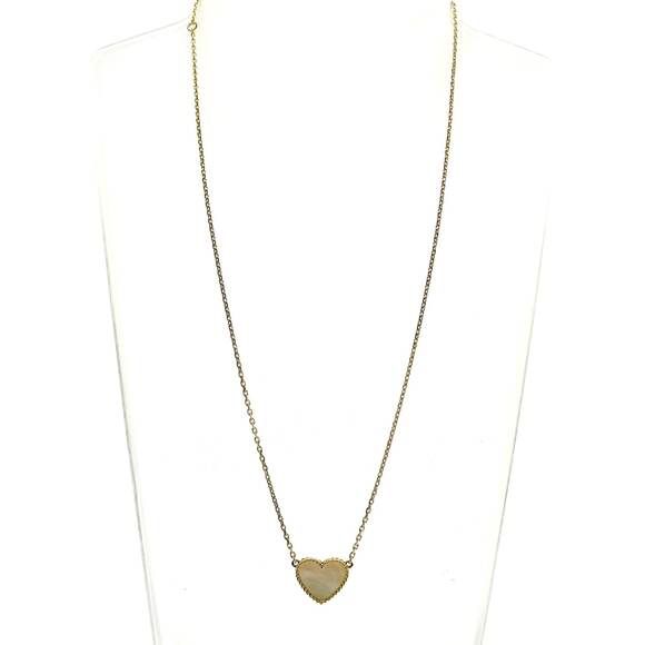 Van Cleef and Arpels Sweet Alhambra Heart Mother of Pearl  Van Cleef & Arpels Lucky Alhambra Heart Necklace 18K Yellow Gold Mother of Pearl